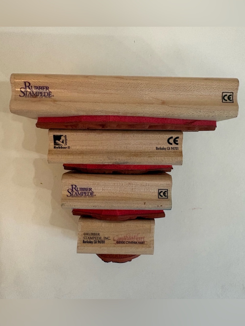 Vintage Cynthia Hart Cherub Angels Wood Stamp Lot (4) 1995 Rubber Stampede - Picture 7 of 7